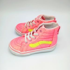 Vans Glitter Pink and Yellow Hi tops for Toddlers sz 6.0